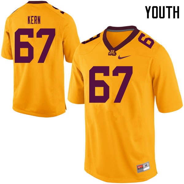 Youth #67 Jack Kern Minnesota Golden Gophers College Football Jerseys Sale-Yellow - Click Image to Close